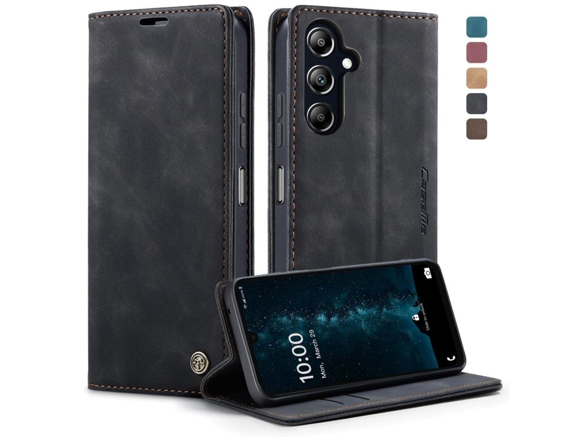 Capa Para Samsung Galaxy A16 5g Multifuncional Horizontal Flip De Couro Para Telefone Preto