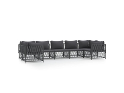 Maison Exclusive - 7 Pcs Conjunto Lounge De Jardim Com Almofadões Aço Antracite