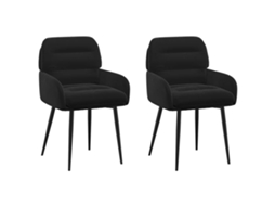 Vidaxl Cadeiras De Jantar 2 Pcs Veludo (v) Preto 59 X 59,5 X 90 Cm