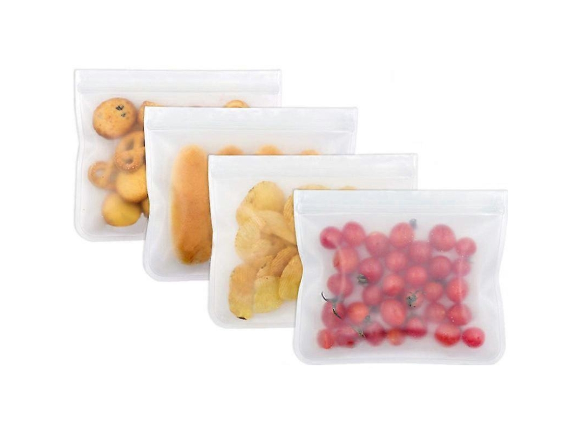 10 Bolsas com Fecho Zipper Reutilizáveis para Congelador e Armazenamento de Comida: Sopas, Sanduíches, Snacks 28x20cm