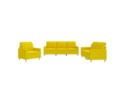 Conjunto de Sofás com Almofadões Tecido Amarelo claro MAISON EXCLUSIVE