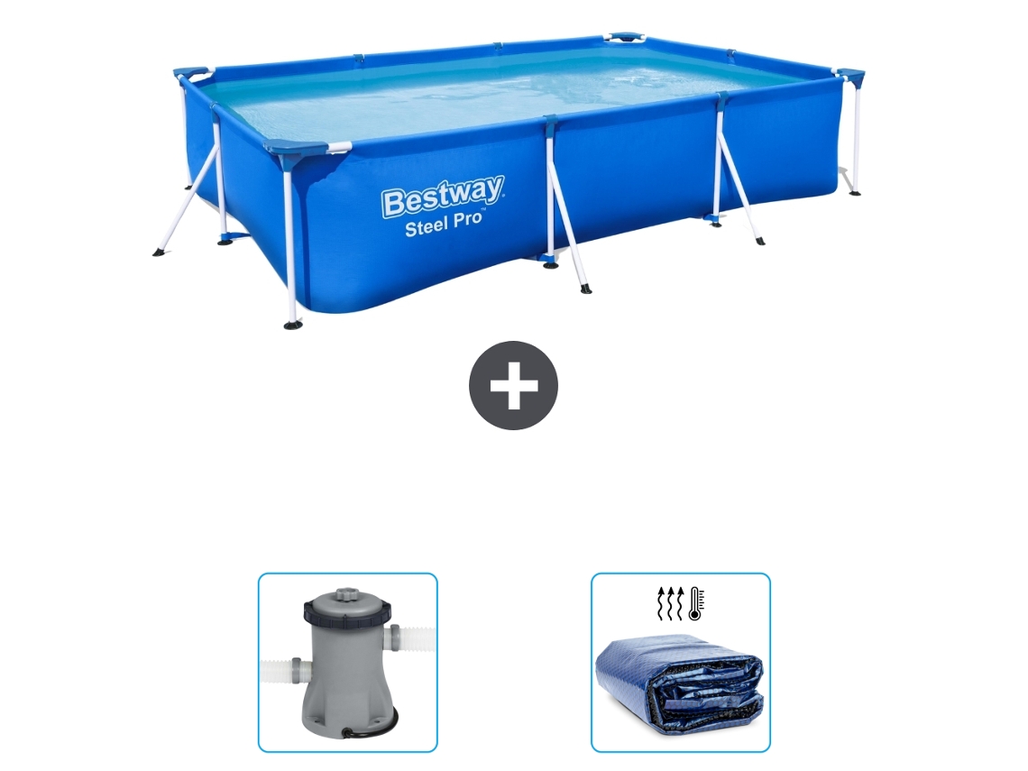 Bestway Piscina Bestway Steel Pro Retangular - 300x201x66 Cm - 3-peças S22300