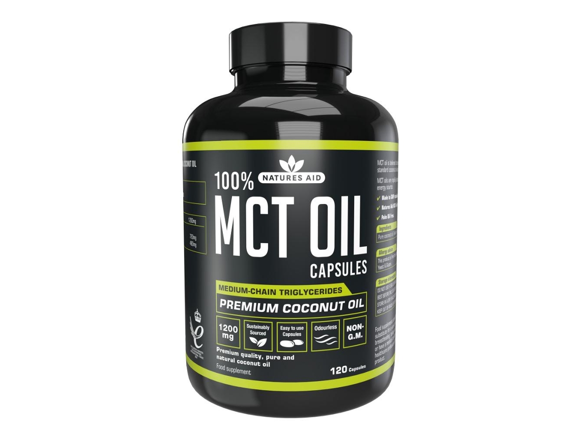 Suplemento Alimentar NATURES AID 100% Mct Oil Capsules 120'S