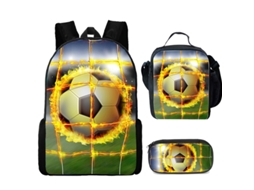 Lancheira, Estojo, Mochila Escolar Com Tema De Futebol, Bolsa Futebol Para Crianças. Aquaforge
