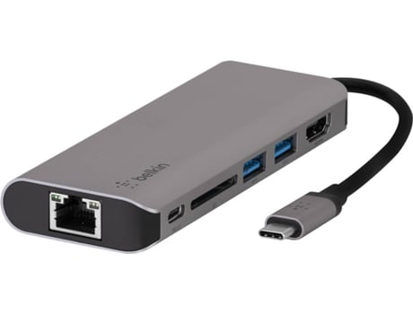 Hub BELKIN USB-C (USB 3.0 - USB-C - HDMI - Ethernet - 6 Portas - Cinzento)