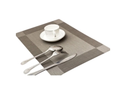 Conjunto De 4 Manteles De Pvc Antideslizantes Resistentes Ao Calor Portáteis Para Mesa De Jantar Cozinha 46x30 Cm Café Ouro Cinza