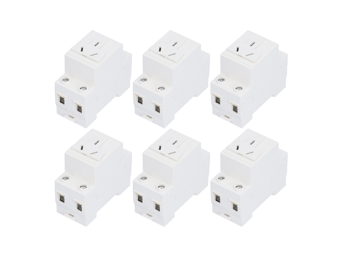 Tomada Módulo Din Rail 6pçs 250v 10‑16a Berm