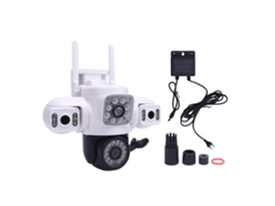 Outdoor Security Camera Wifi Wireless Three Lens Motion Detection Ip66 Rain Proof Hd Security Camera For Home Outdoor Monitoring Eu Plug LAXISCREED
