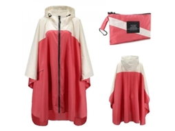 2026 impermeável Portátil para Adultos, Poncho Reutilizável com Capuz e Mangas Leve Xyc Rojo Beige