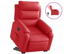 Cadeira Reclinável Elétrica Vidaxl Vermelho Couro Artificial