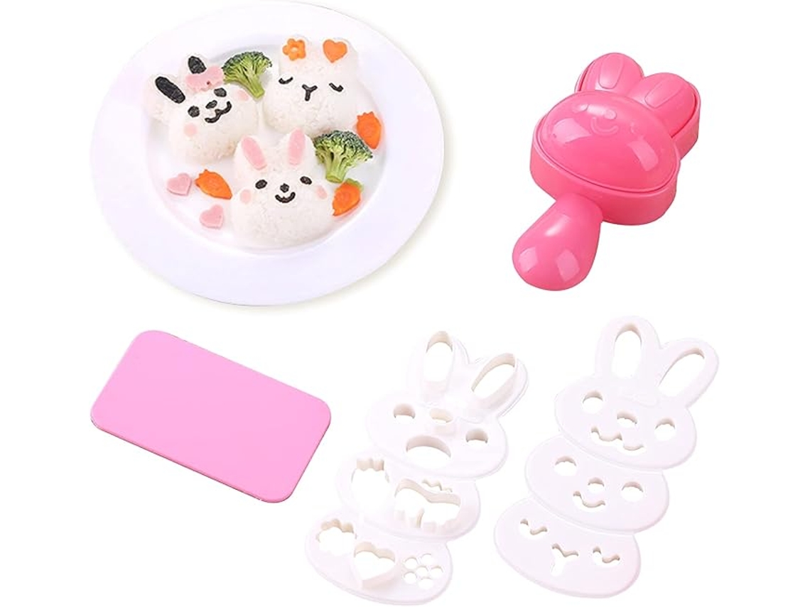 Forma Para Rolinho De Arroz E Legumes Infantil, Com Estampa De Coelhinho Fofo