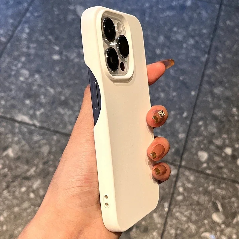 (iphone 15 Pro Max Branco) Capa Ultrafina Fosca Para Celular, Feita De Silicone, Resistente A Choques E Impactos.