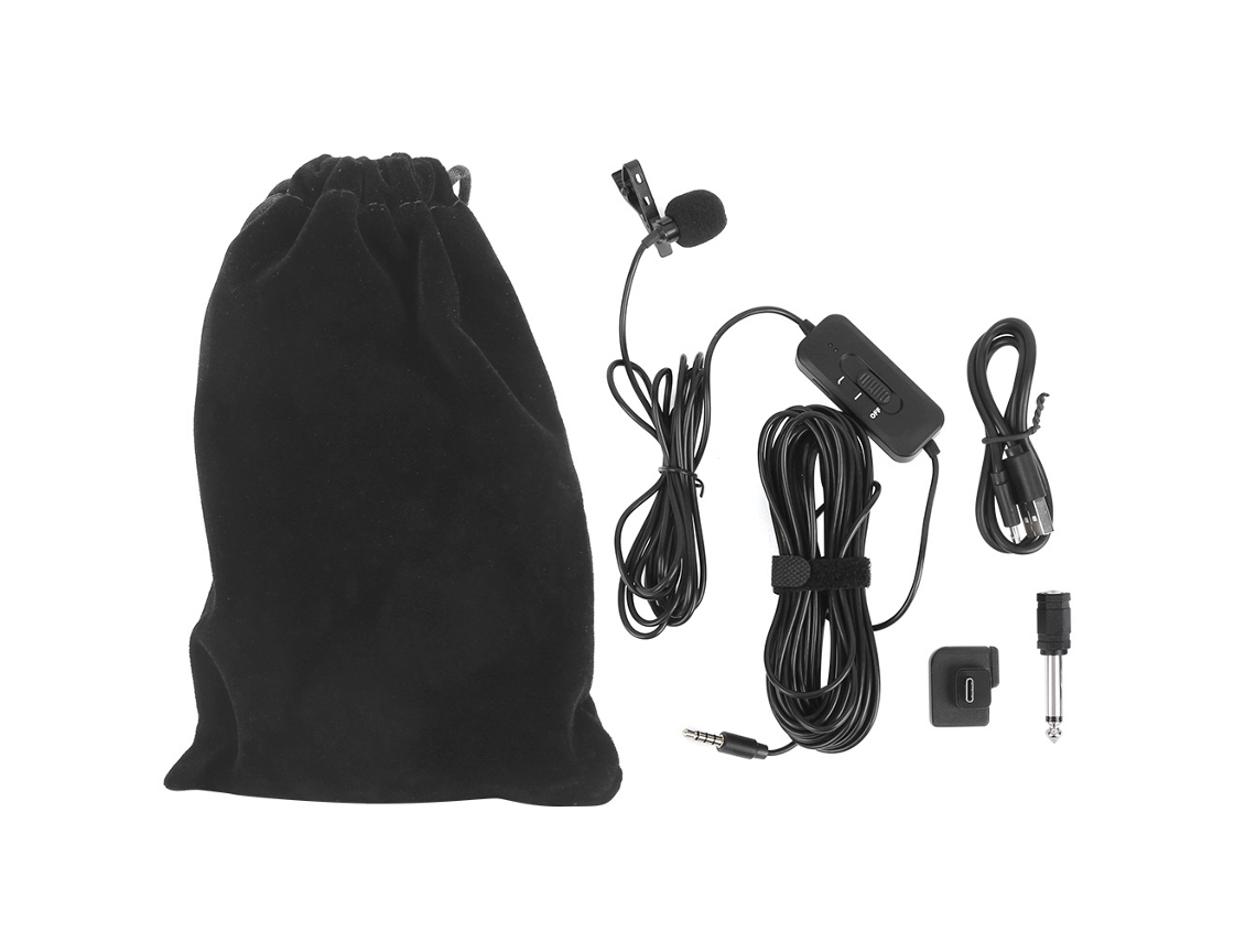 Adaptador De Carregamento Áudio Para Câmera Osmo Action, Cabo 8 M, Microfone Condensador Lapela Aquaforge