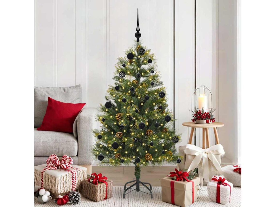 Vidaxl Árvore De Natal Artificial Articulada Com Cones Verde 150 Cm