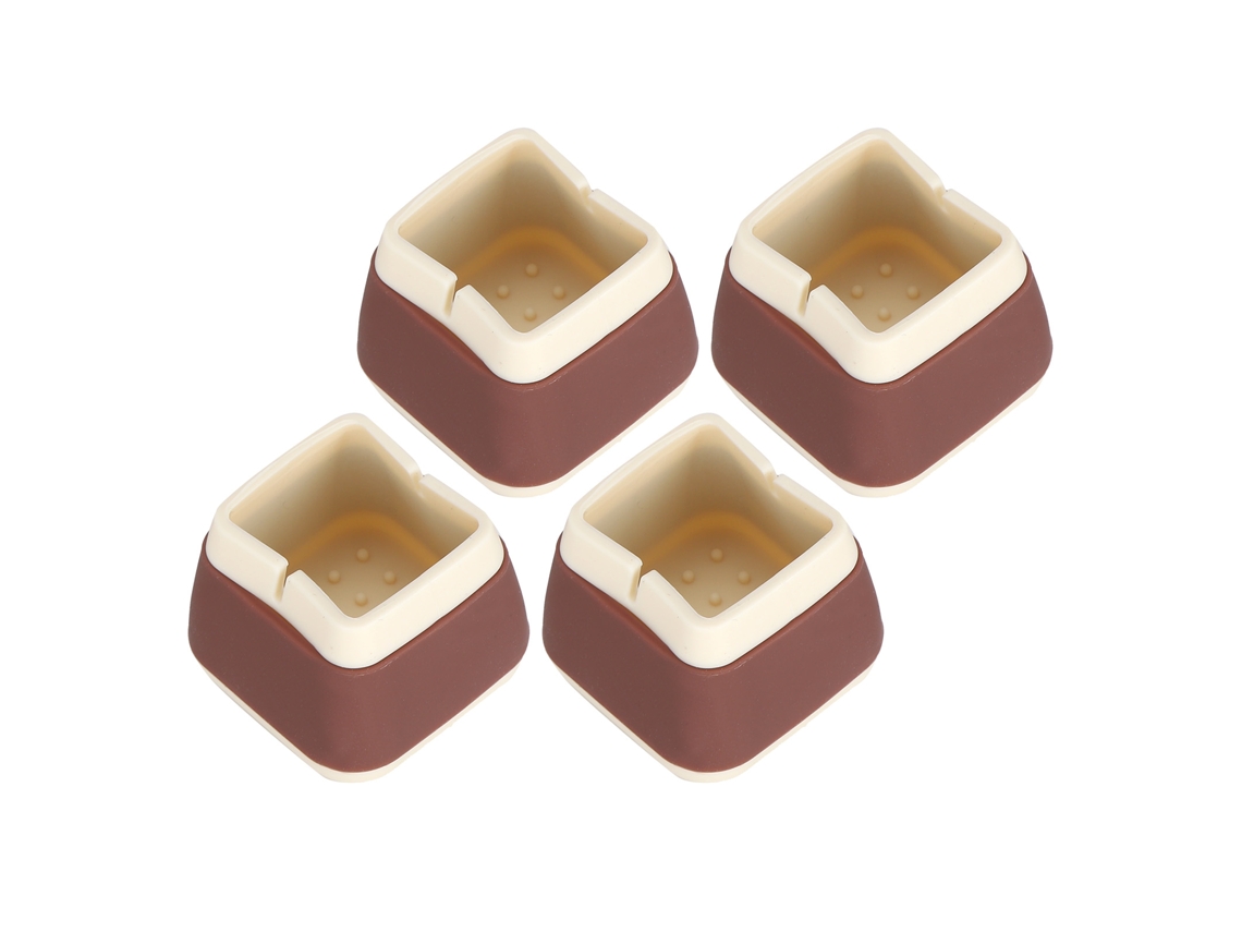 Protetores De Silicone Antideslizantes Para Móveis, De 3,3 X 3,9 X 3,9 Cm, Para Cadeiras, Mesas E Camas (cor Marrom)