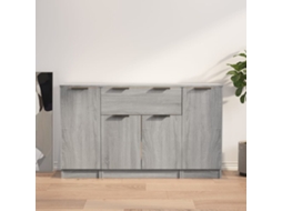 Vidaxl Aparadores 3 Pcs Madeira Processada Cinzento Sonoma