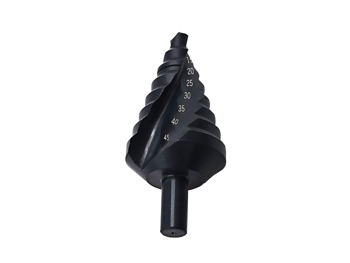 Broca Hss Escalonada 10 45mm,espiral Triângulo Para Aço Carbono,chapa Metálica,placas Isolantes,pvc,madeira,nitrila,cor Preta Btforus