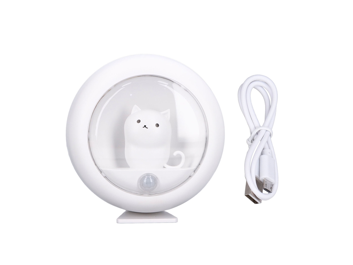 Luminária Noturna Led com Sensor de Movimento em Formato de Gato CHABERLU