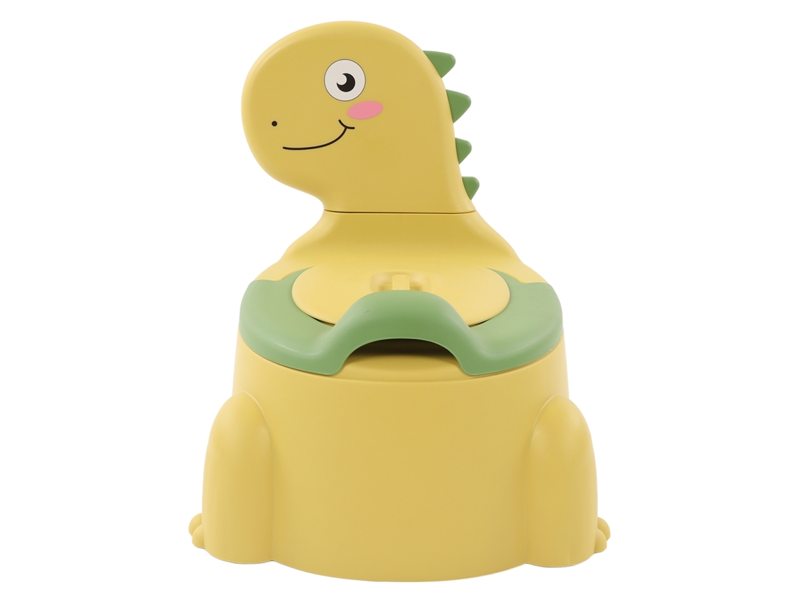 Mali vaso Sanitário Infantil Dinossauro Moderno Ergonômico com Base de Borracha Amarelo