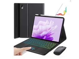 Lurelia Capa Com Teclado Bluetooth Para Honor Tablet V9 11.5 Com Retroiluminação Gradiente Com Touchpad E Caneta, Preto