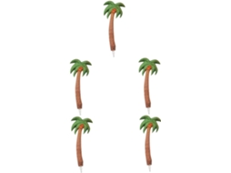 Conjunto De 5 Canetas Esferográficas Vintage Madeira Coco , Feitas À
