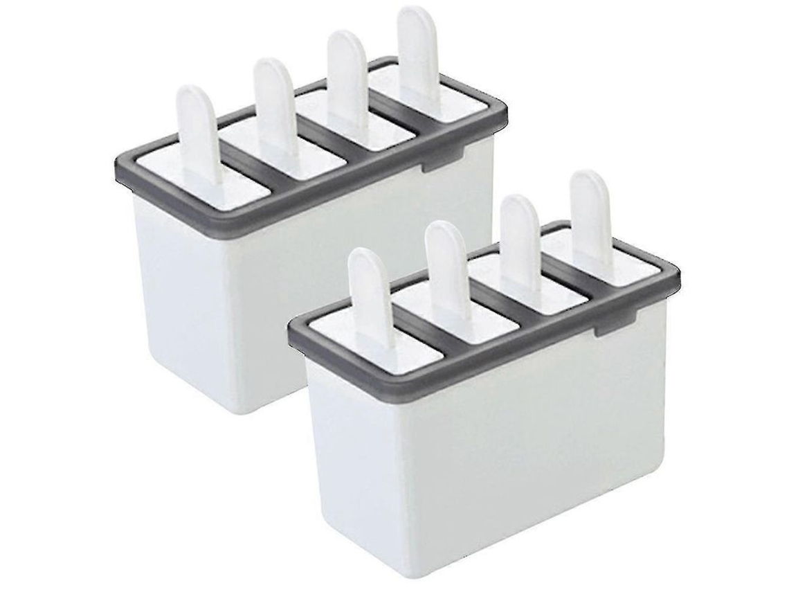 Moldes De Paletas Yolife De Plástico Pp Seguro, Reutilizáveis, 4 Formas Com Caixa, 70ml Cada, Lavável Na Máquina De Lavar Louça Branco