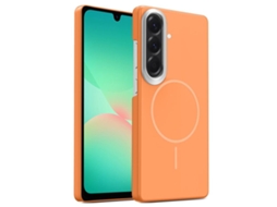 Capa Para Samsung Galaxy A26 5g Fina Circular Magsafe À Prova De Choque Dourada Em Policarbonato Laranja