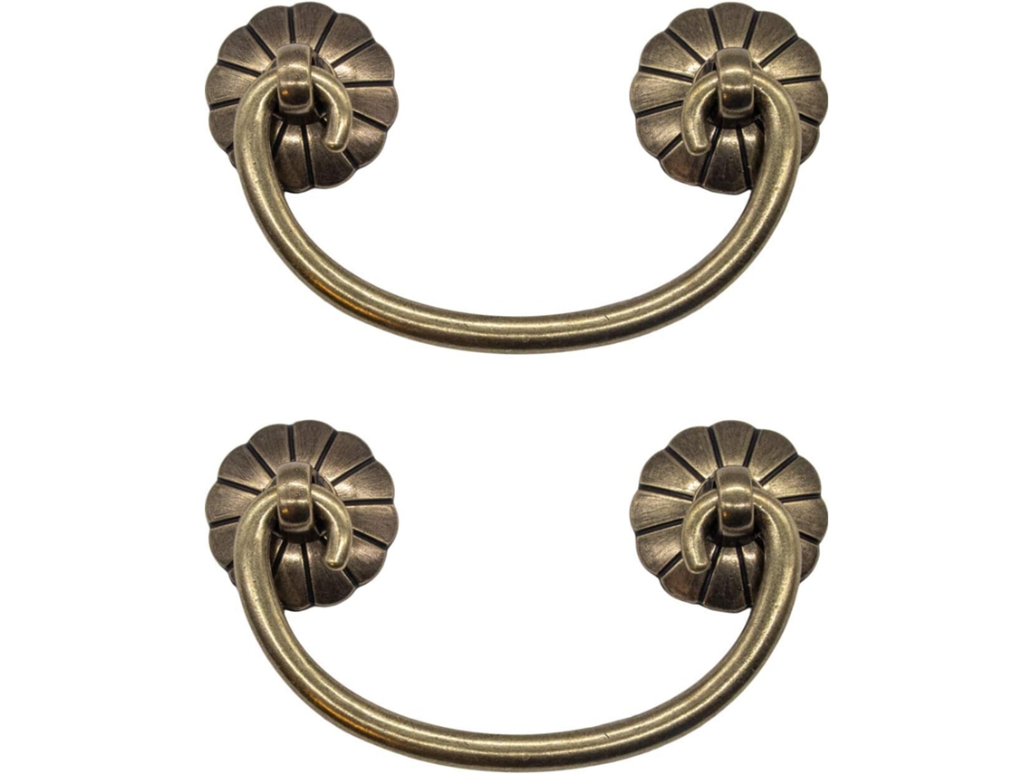 Puxadores Para Móveis, Conjunto De 2, Gavetas, Dobráveis ​​antigos Para Móveis, Puxadores Para Armários, Design Em Latão Bronze Antigo, 95 X 51 Mm