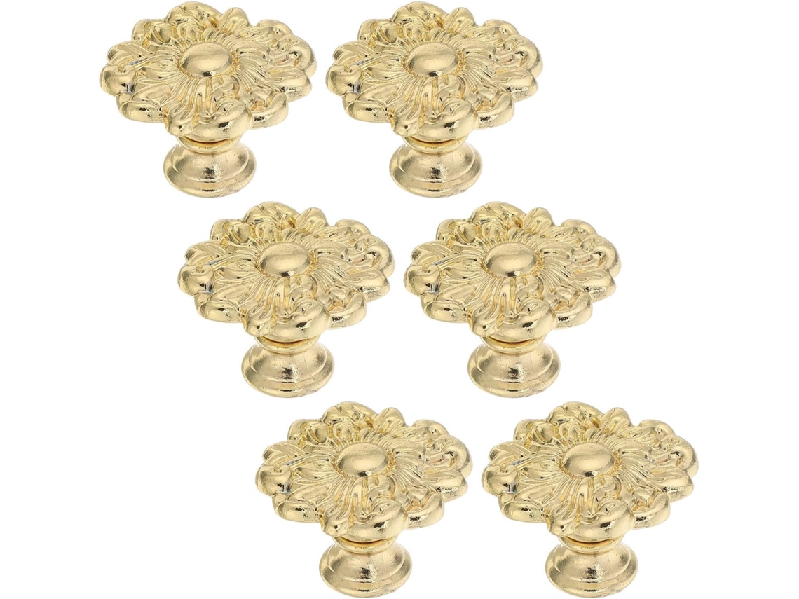 Kombuida Conjunto De 6-puxadores Em Liga Zinco Com Estrutura Sólida, Design Floral Vintage E Fácil Instalação Para