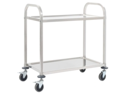Vidaxl Carrinho De Cozinha De 2 Níveis 96,5x55x90 Cm Aço Inoxidável