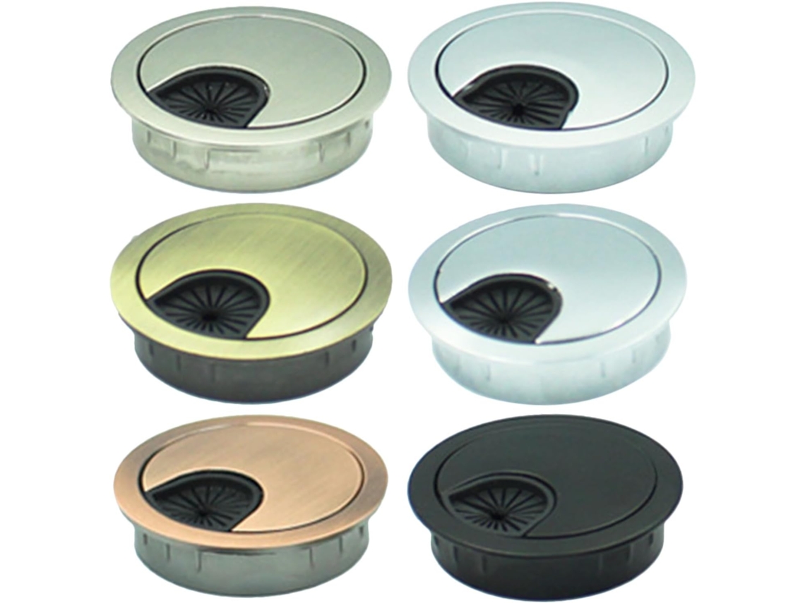Conjunto De 6 Organizadores De Cabo De Metal Para Mesa - Tampas Orifício
