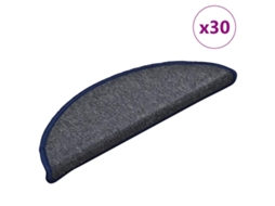 Vidaxl Tapetes De Escada 30 Peças 56x17x3 Cm Cinza Escuro E Azul Semicircular