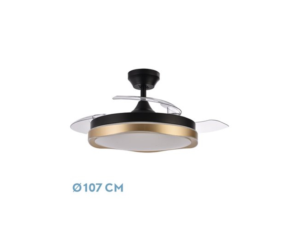 Ventilador Dc Blondi Preto/Dourado 3 Lâminas FABRILAMP FABRILAMP