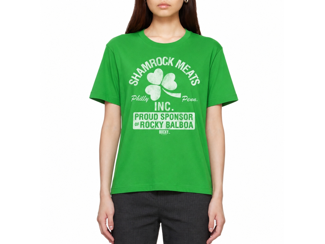 Rockinstone Rocky Movie Shamrock Meats Philly Solid Kelly Adult T-shirt Size:s