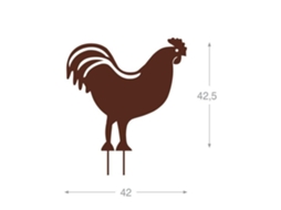 Galo Estatueta Para Espetar Marca Louis Moulin Cor Marrom Ferro Envelhecido