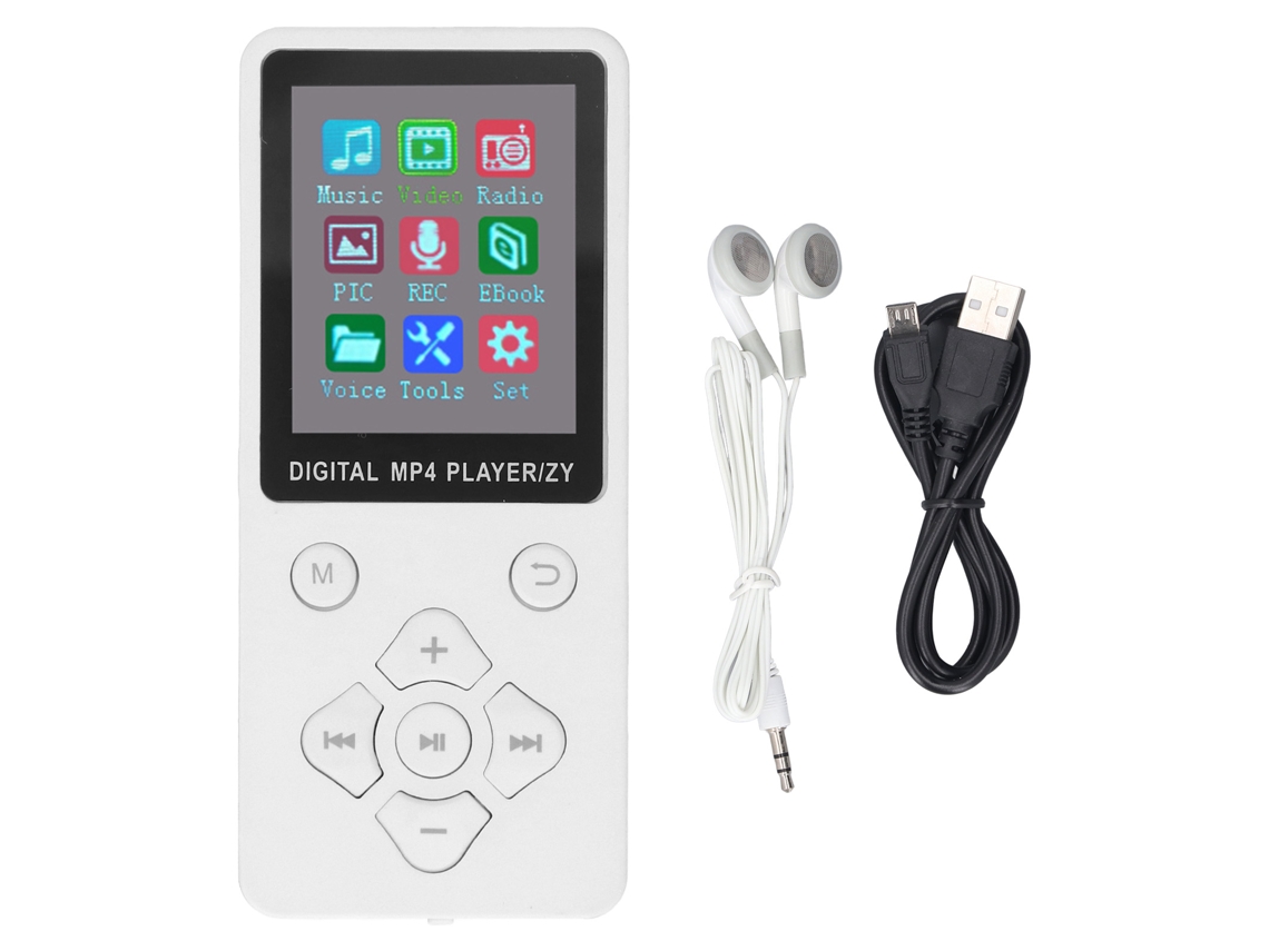 Mp3 Mp4 Player Bluetooth 5.0 Tela Colorida De 1.8 Polegadas Memória Expandível 128g Branco