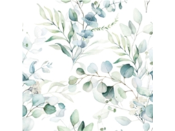 Papel De Parede Autoadesivo Com Estampa Floral De Folhas Eucalipto Verde E Branco
