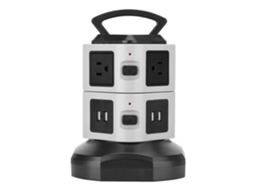 Tomada Inteligente Vertical Com Interruptor 4 Portas Usb Carregamento Rápido Seguro 2.1a