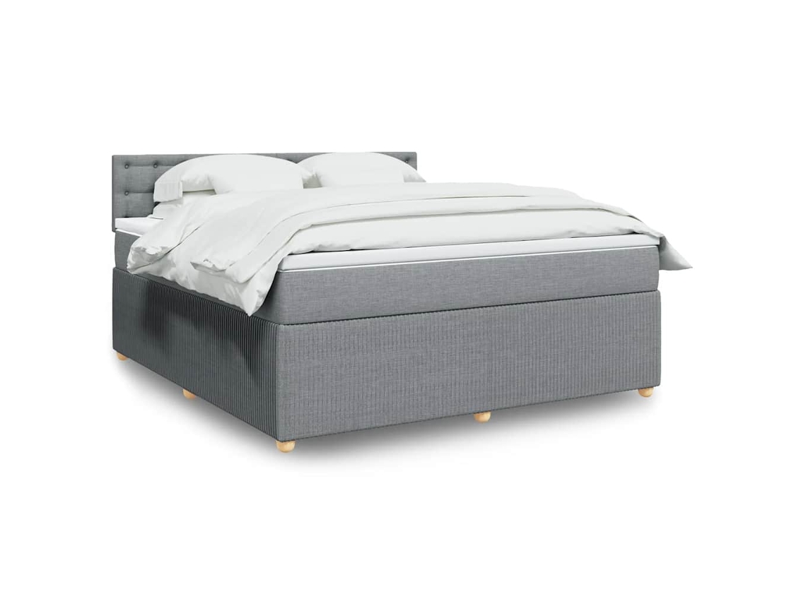 Vidaxl Cama com Molas/colchão 180x200 Cm Tecido Cinzento claro