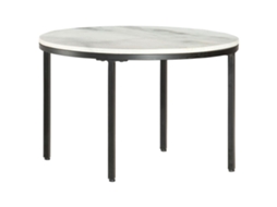 Coffee Table, Coffee Tables Vidaxl Branco Mármore (ø 65 Cm)