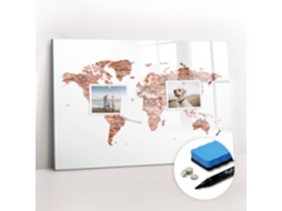 Quadro Magnético Decorativo Mapa Antigo Em Tijolos Para A Cozinha Espelharte (60x40 Cm)