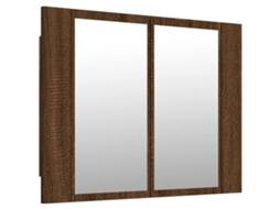 Led Mirror Cabinet, Led Mirror Cabinets Vidaxl Marrom Madeira Processada (n/a)