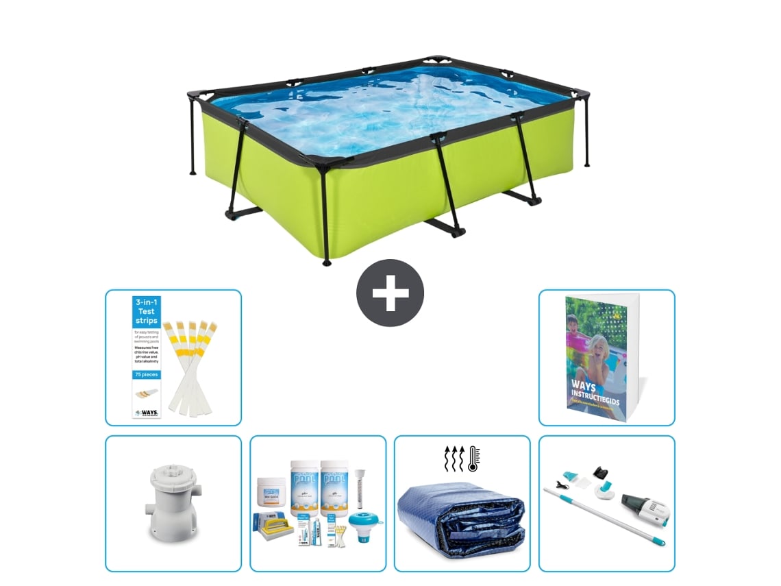 Piscina Exit Retangular 220x150x65 Cm 5 peças S310 EXIT TOYS