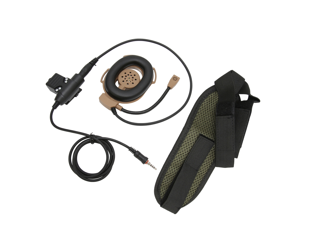 Fone De Ouvido Para Capacete Moto Unilateral Com Ptt U94 Para Yaesu Vertex Vx-6r Vx-7r Marrom