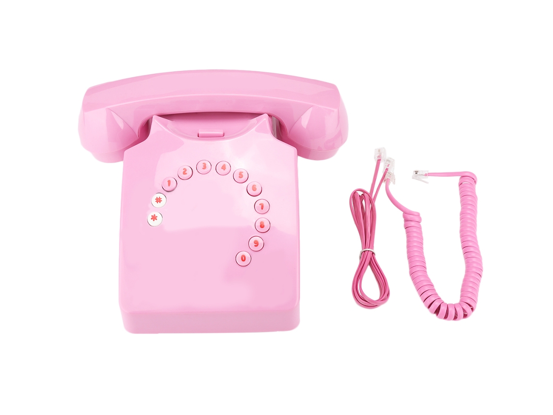 Telefone Antigo Wx 3126, Telefone Arcaico Clássico, Padrão De Personagem De Desenho Animado, Telefone Residencial Rosa Brilvibera