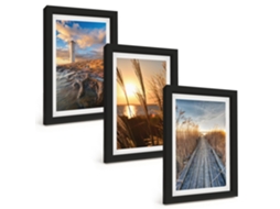 Composição De Quadros Farol, Grama, Píer Espelharte (3 Peças 20x30 Cm)