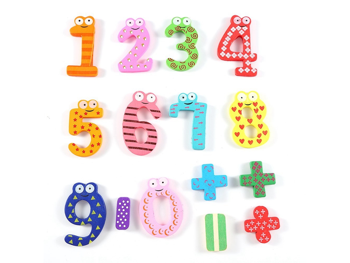 Mali 15pcs Conjunto de Ímãs de Geladeira de Madeira Números Matemáticos Brinquedo Educativo para Crianças
