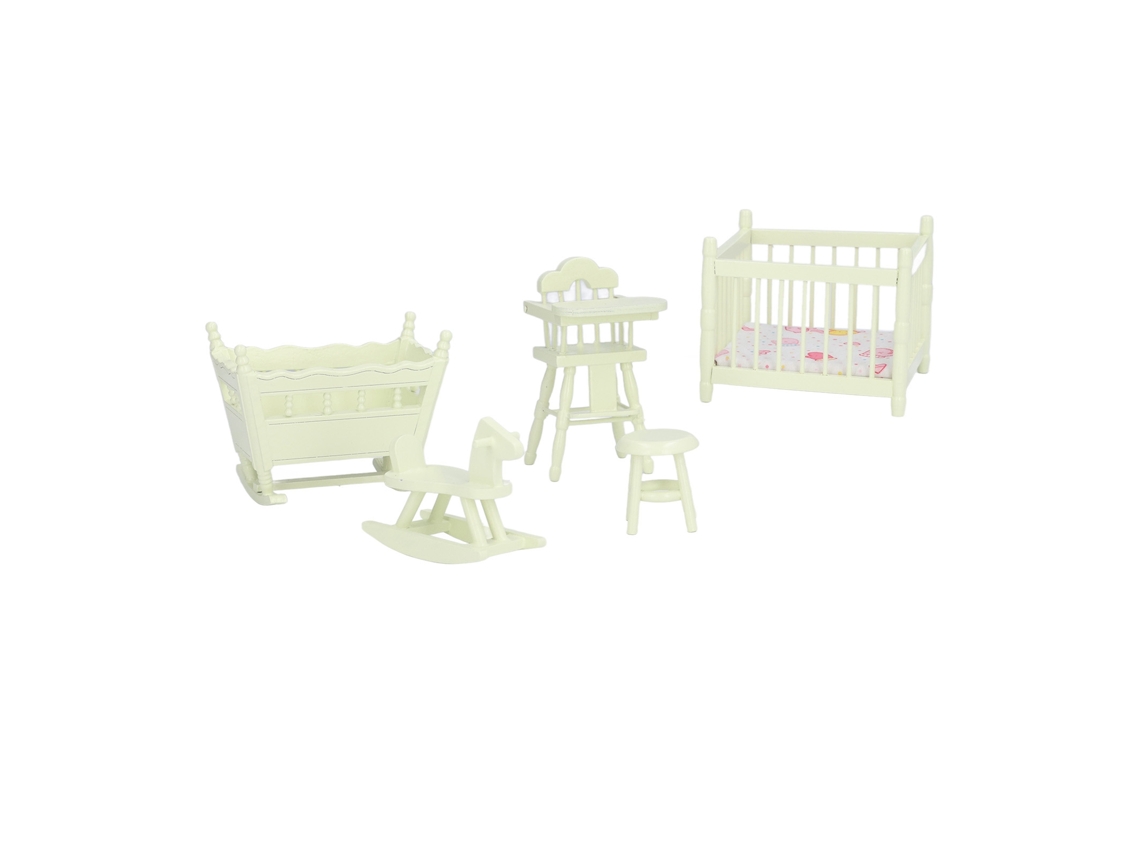 Cuna Para Casa De Bonecas, Mueble Em Miniatura, Conjunto De Muebles Para Bonecas Bebê, Acessórios Para Casa De Bonecas
