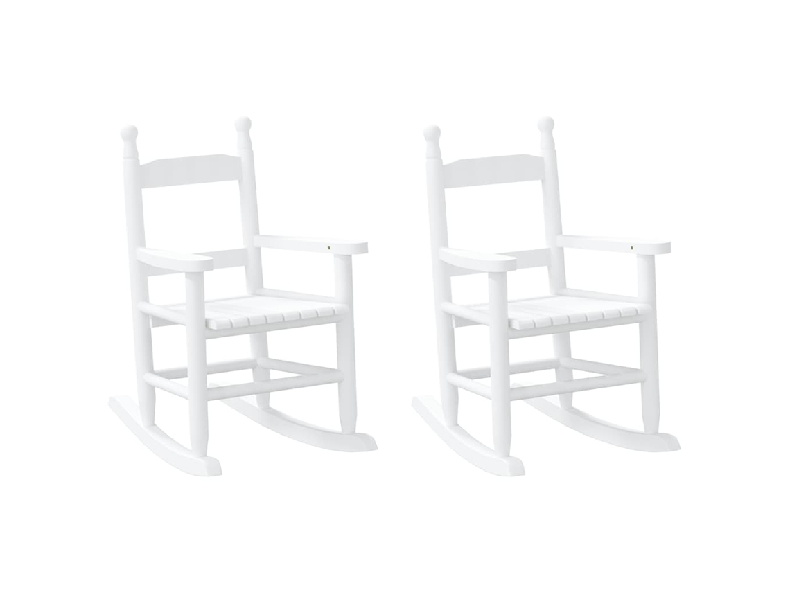 Maison Exclusive - Cadeiras De Baloiço Infantis 2 Pcs Álamo Maciço Branco