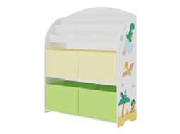 Estante Infantil Orust com Motivo em Aglomerado 98X83X30 Cm Motivo Dinossauro Verde/Amarelo [EN.CASA]